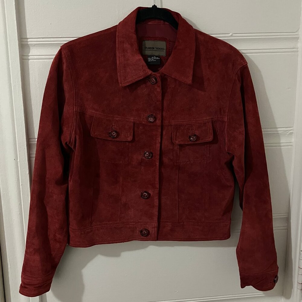 Brandon Thomas Burgundy/Crimson Leather Jacket – Flawless and Comfy